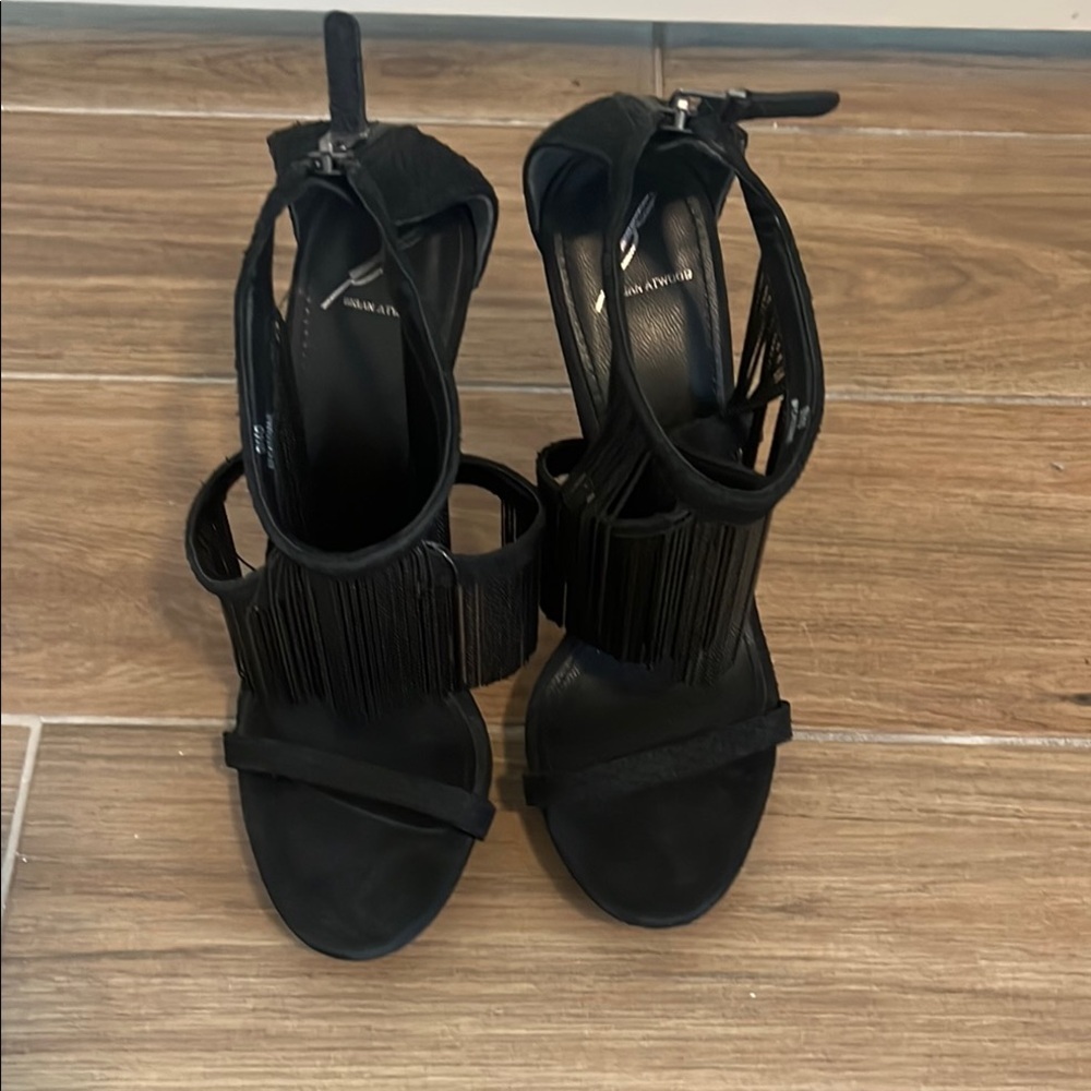 Brian Atwood Black Suede Strappy Heels